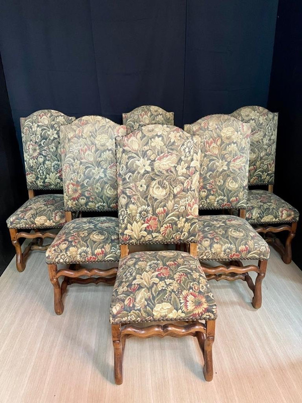 Set Of 6 Louis XIV Os De Moutons Chairs Dating From The 19th Century (special price on request)