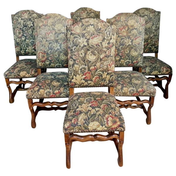 Set Of 6 Louis XIV Os De Moutons Chairs Dating From The 19th Century (special price on request)