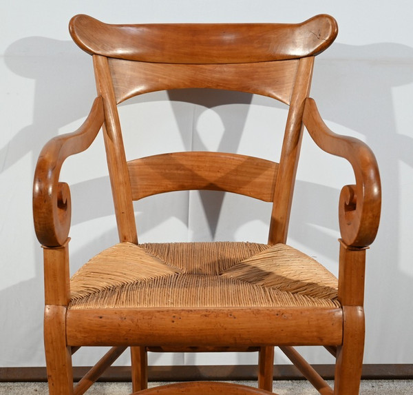 Pair of Estate Armchairs in Solid Cherry, Restoration Period – 1st Part 19th