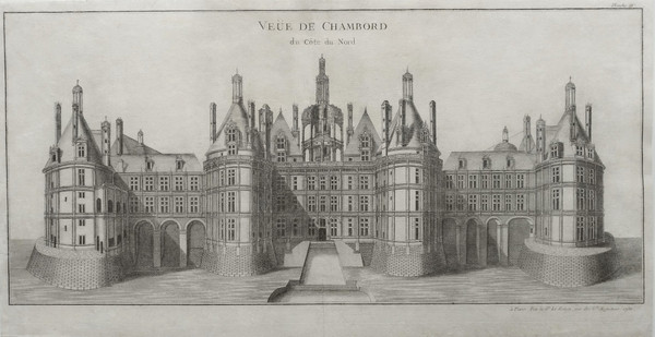 Château De Chambord Gravure Architecture 18ème