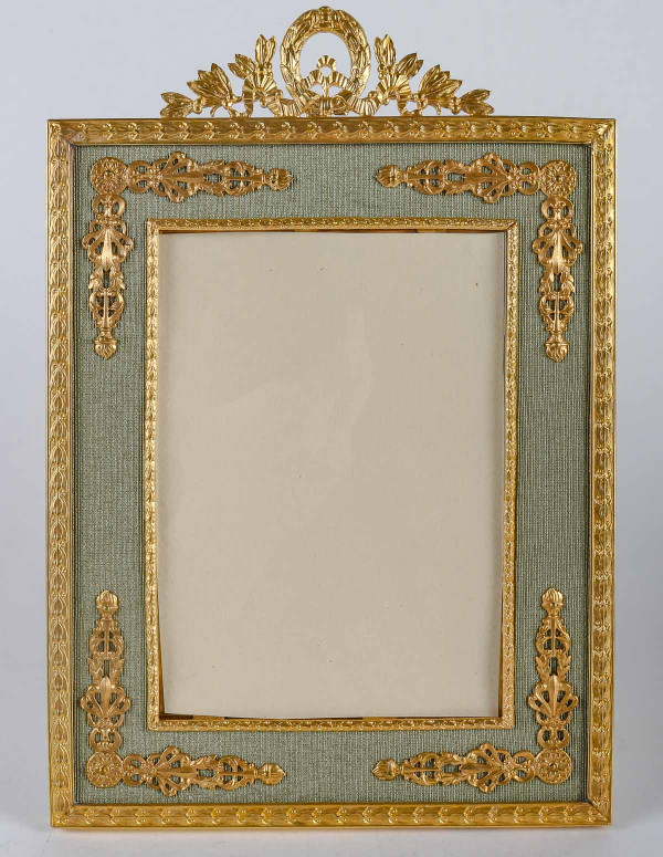 A pair of late 19th century gilded bronze photo frames