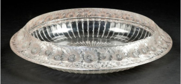 Coppa René Lalique “Daisy” in cristallo modellato