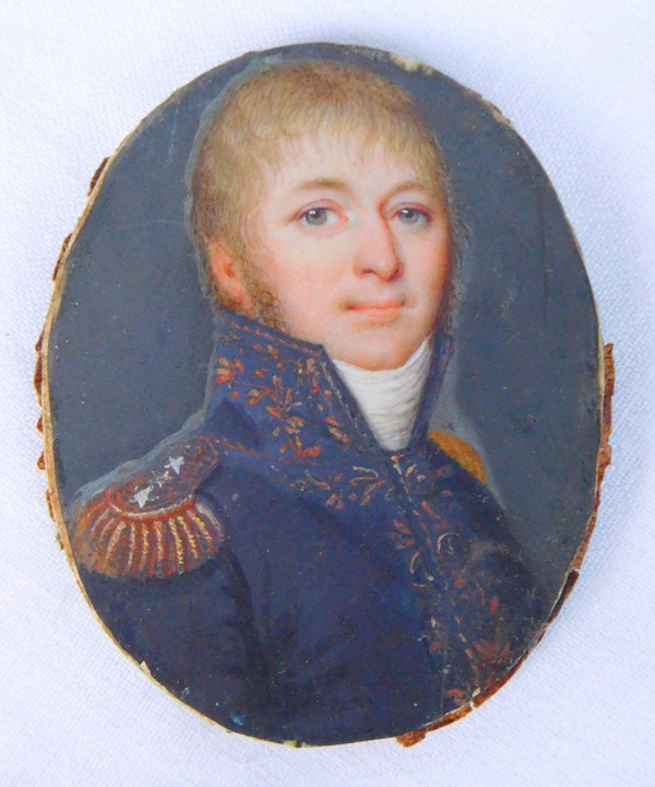 Miniature Portrait On Ivory: General Of The Empire, Early 19th Century