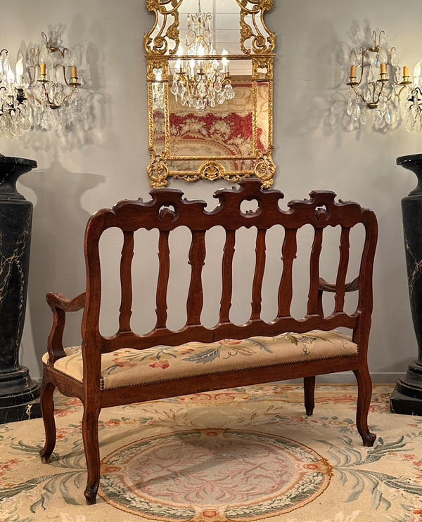 Regency Period Molded and Carved Wood Bench Circa 1720