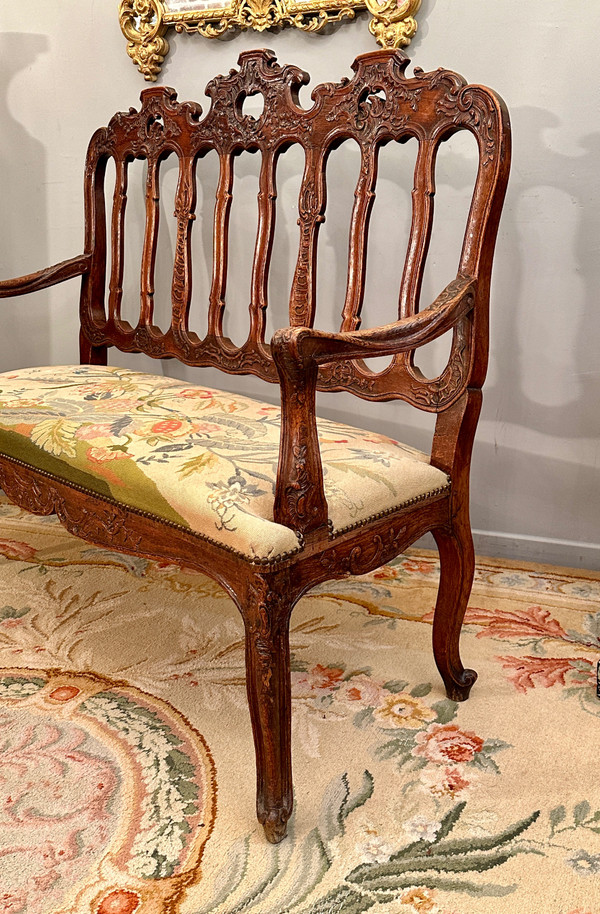 Regency Period Molded and Carved Wood Bench Circa 1720