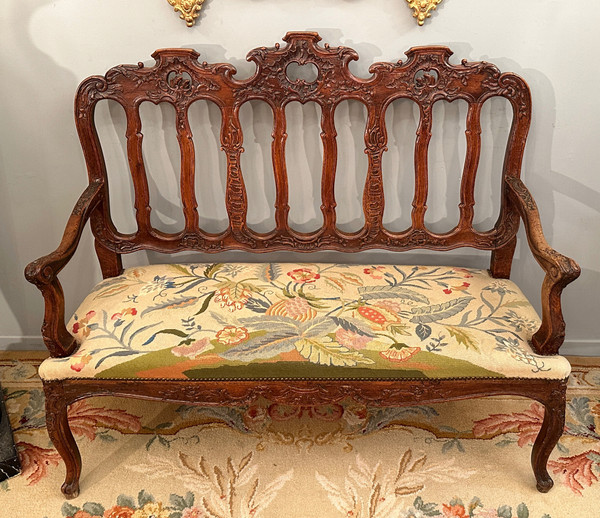 Regency Period Molded and Carved Wood Bench Circa 1720