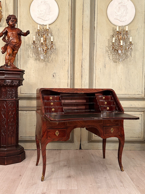 Guillaume Kemp,  Bureau Secretaire Estampillé d'Epoque Louis XV Vers 1760