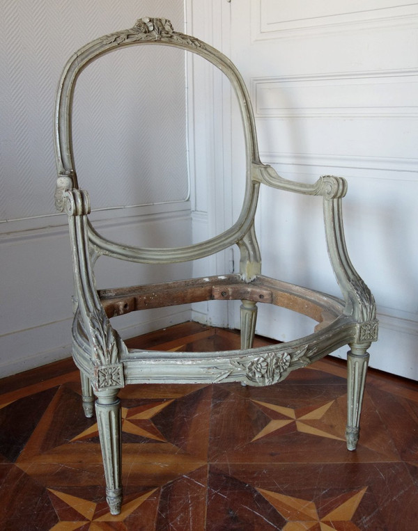 Pierre Brizard: Série De 6 Fauteuils à Chassis d'époque Louis XVI - Stamped