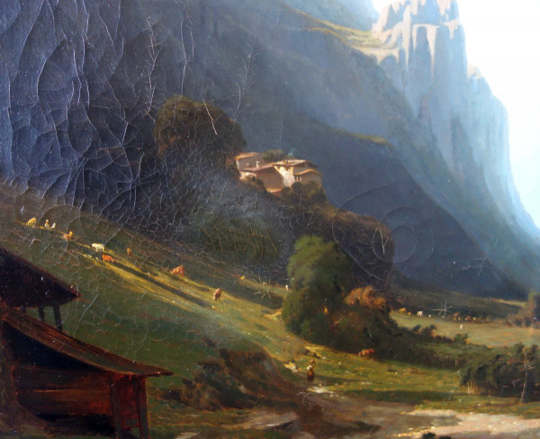 Jules Nicolas Schitz - Große Berglandschaft Öl auf Leinwand 147x113cm