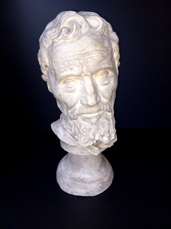 Michelangelo plaster bust Louvre workshop 20th century