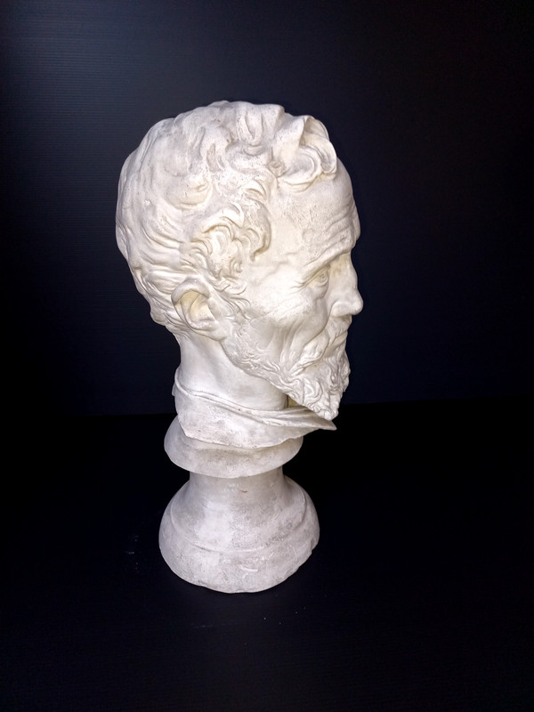 Michelangelo plaster bust Louvre workshop 20th century