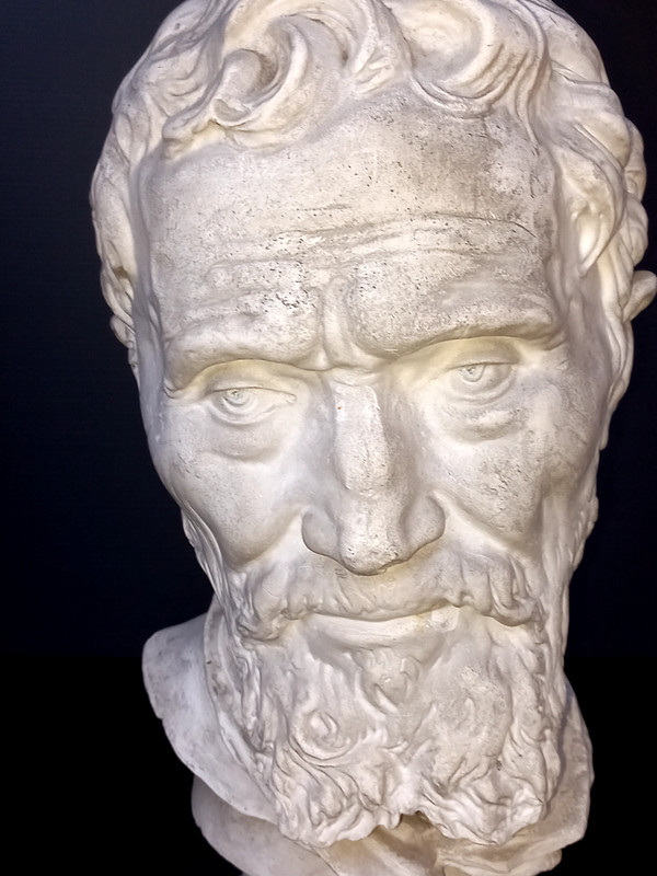 Michelangelo plaster bust Louvre workshop 20th century