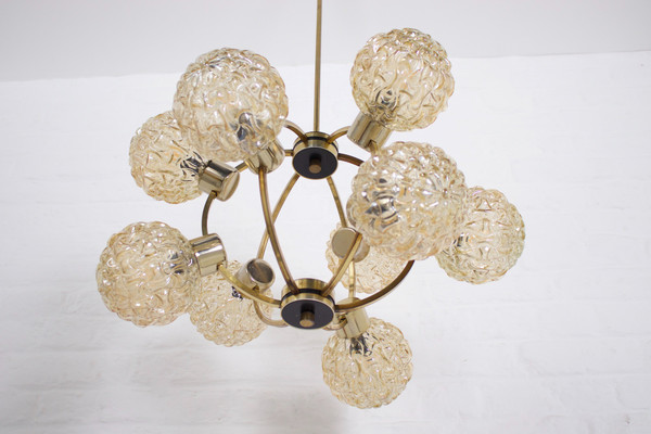 H. Tynell style amber globe chandelier