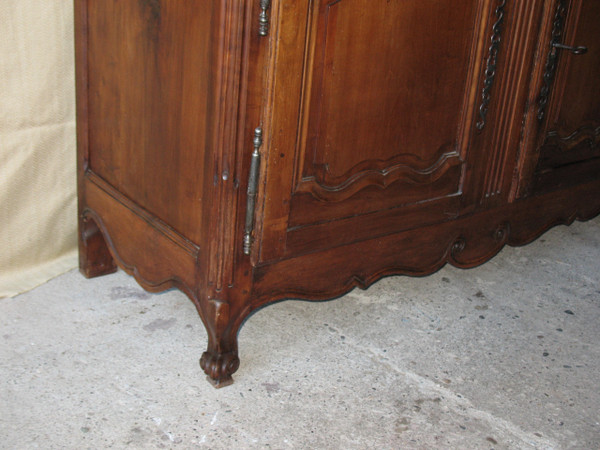 Zweiteiliges Charentes-Sideboard aus massivem Kirschholz, Ende des 18. Jahrhunderts, im Louis-XV-Stil