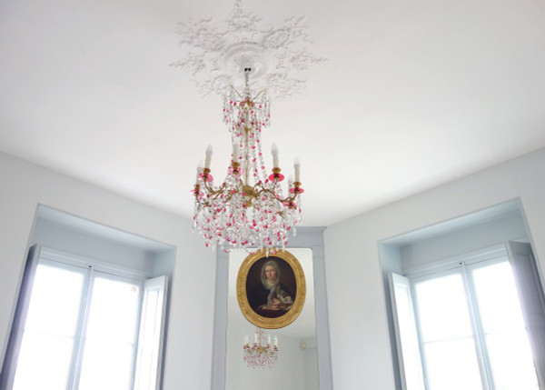 Baccarat - Rare Red And White Crystal Chandelier - Louis XVI Style 19th Century