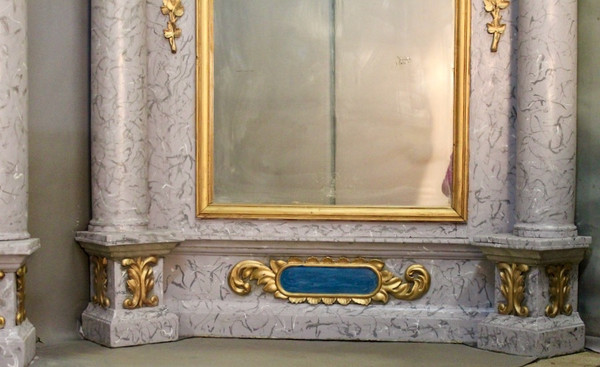 Pair Of Large 19th Century Polychrome Baroque Mirrors