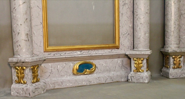 Pair Of Large 19th Century Polychrome Baroque Mirrors