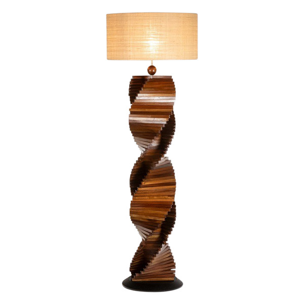 Sculptural wooden lamp base. 1980s