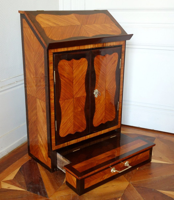 Louis XV period Rosewood and Amaranth Oratory or Prie Dieu cabinet