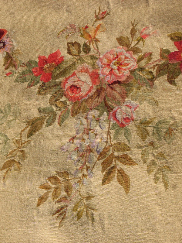 Large Aubusson tapestry with polychrome floral decoration, 19th century