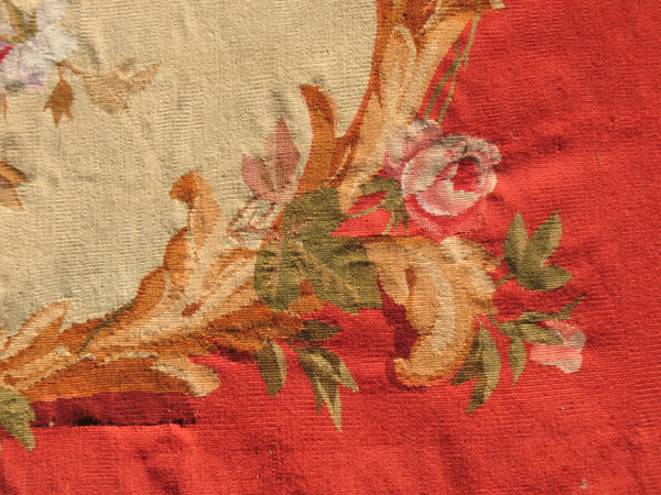 Large Aubusson tapestry with polychrome floral decoration, 19th century