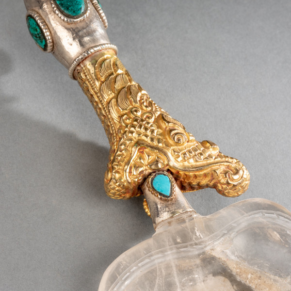 Scepter in Rock Crystal, Silver and Gilded Metal, 20th Century