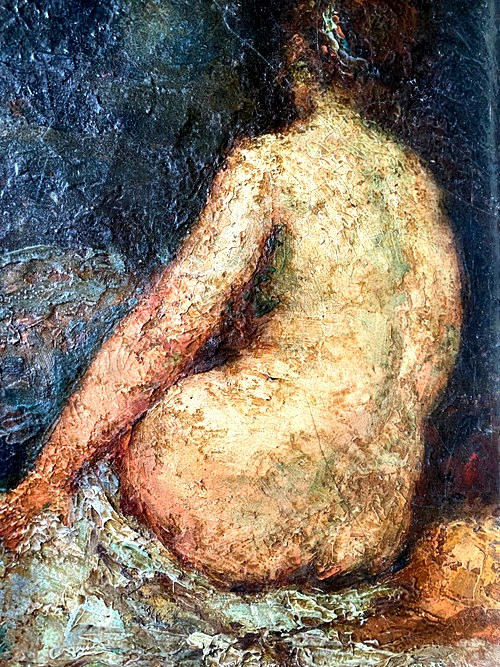  Very beautiful Study of a nude woman seen from behind Oil on canvas early 20th School of Marseille follower of Monticelli around 1925