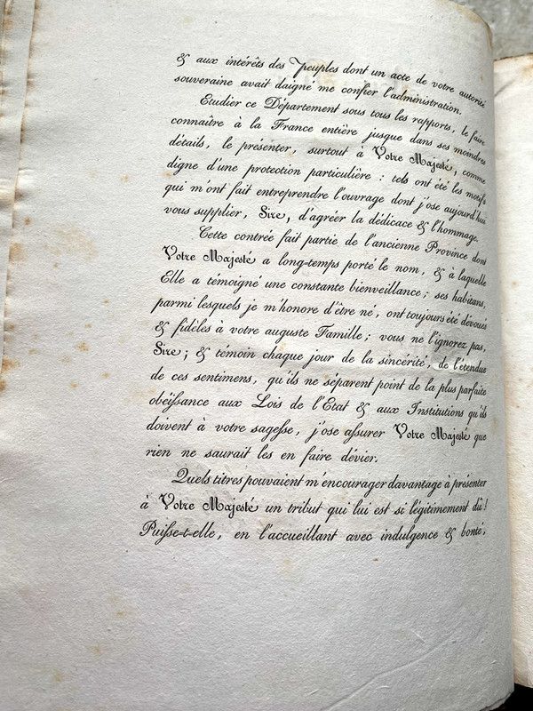 3forts volumes in 4 untrimmed of "Statistiques du département des Bouches -du-Rhone dédié au Roi par M. le Comte de Villeneuve . Marseille 1821