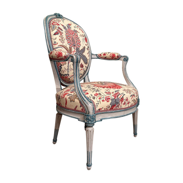 Georges Jacob, Pair Of Cabriolet Armchairs Stamped From Transition Period Circa 1770