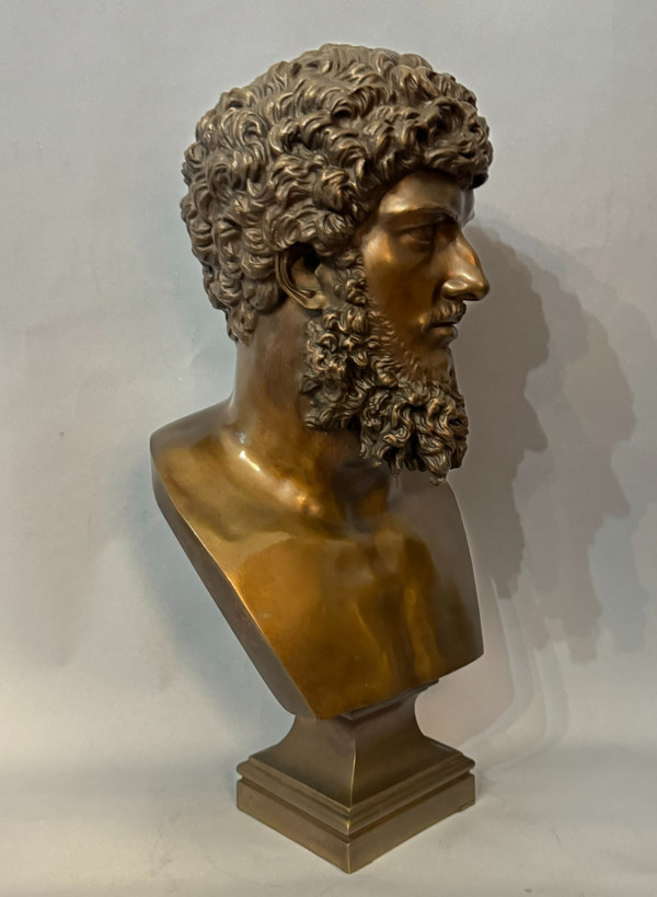 LUCIUS VERUS, buste en bronze de l’empereur romain