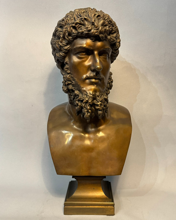 LUCIUS VERUS, buste en bronze de l’empereur romain