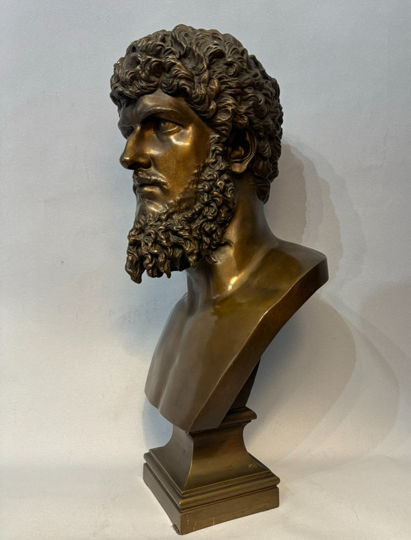 LUCIUS VERUS, buste en bronze de l’empereur romain