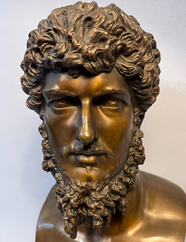 LUCIUS VERUS, buste en bronze de l’empereur romain