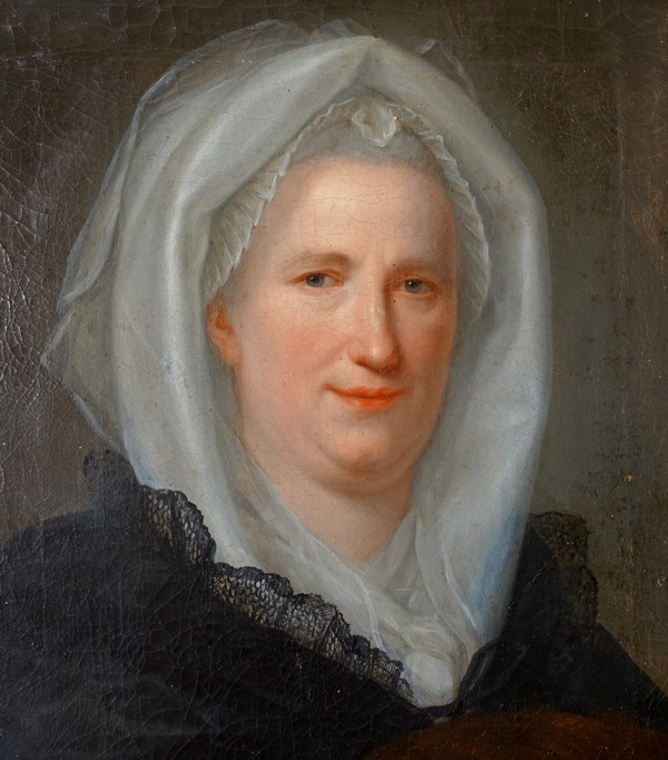 Ecole Française Du XVIIIe Siècle, Grd Portrait De Dame Aristocrate d'époque Louis XV, Hst