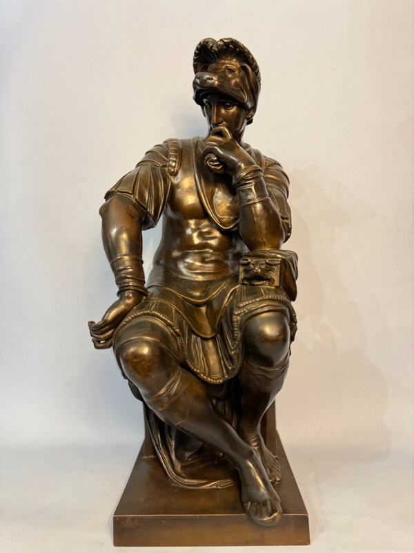 Bronze sculpture, Lorenzo de' Medici 19th century Barbedienne H 54 (Medicis)