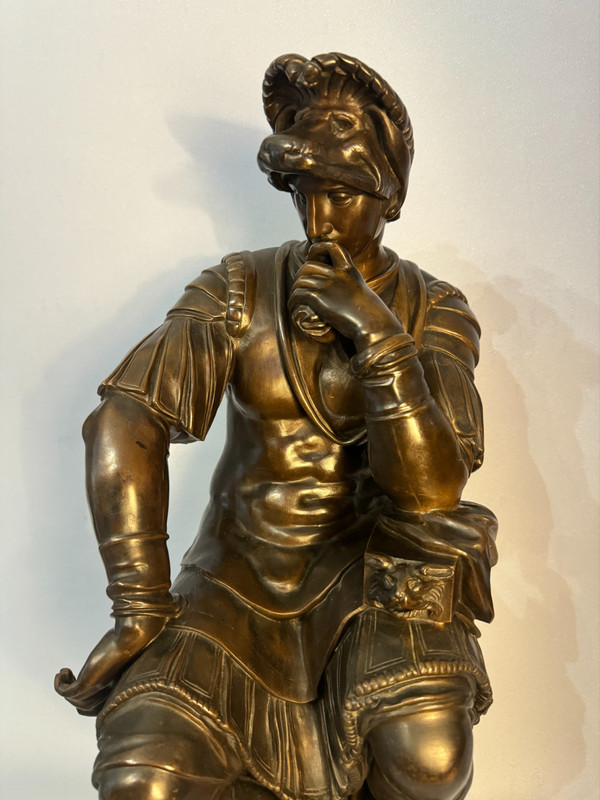 Bronze sculpture, Lorenzo de' Medici 19th century Barbedienne H 54 (Medicis)