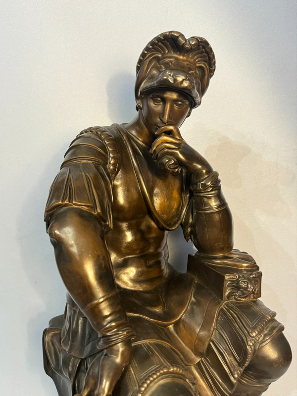 Bronze sculpture, Lorenzo de' Medici 19th century Barbedienne H 54 (Medicis)