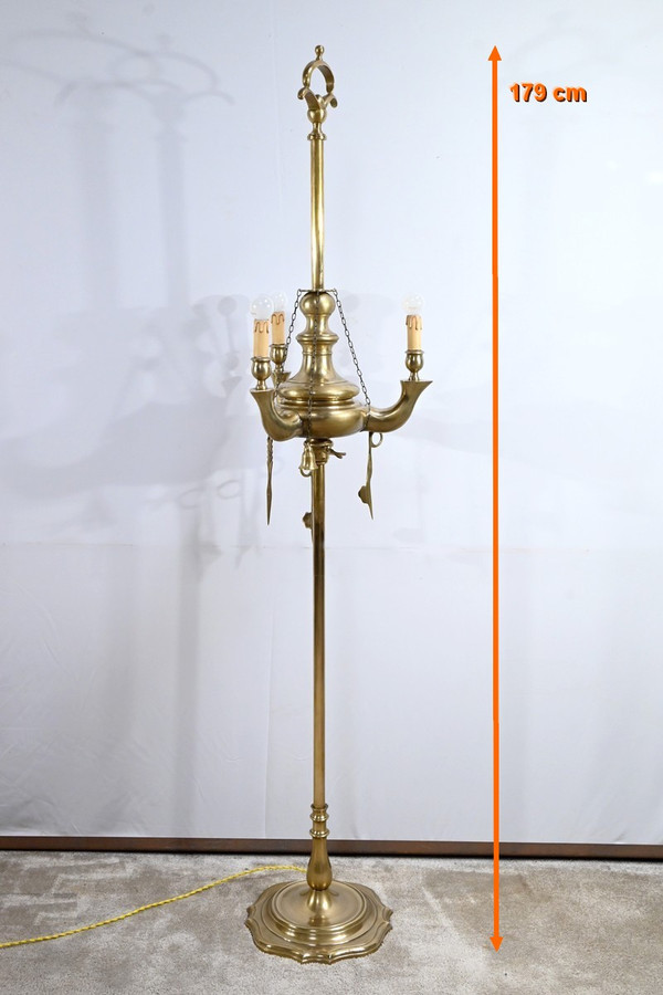 Lampada da terra in bronzo dorato - Fine XIX secolo