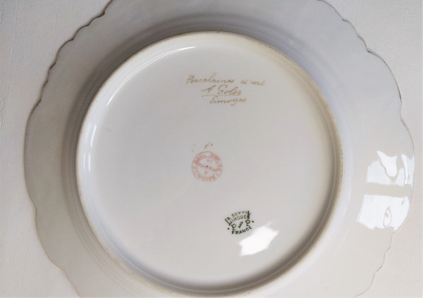 Assiettes  En Porcelaine Peinte  Golse  Limoges