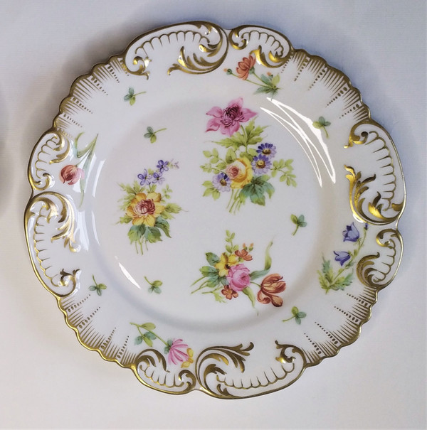 Assiettes  En Porcelaine Peinte  Golse  Limoges