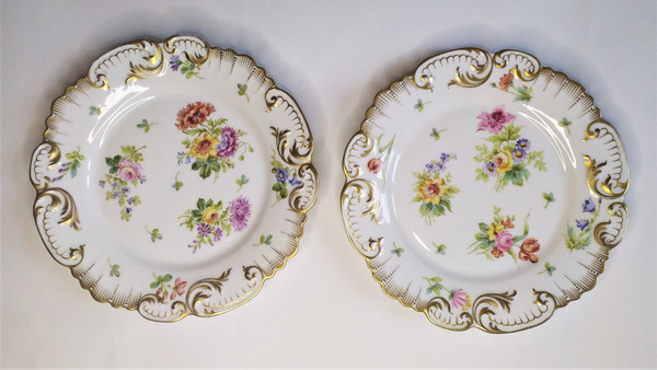 Assiettes  En Porcelaine Peinte  Golse  Limoges