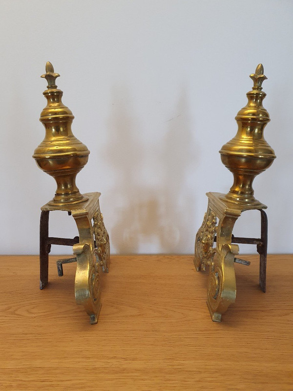 Louis XIV Fireplace Front, Bronze And Brass, 19th Century.