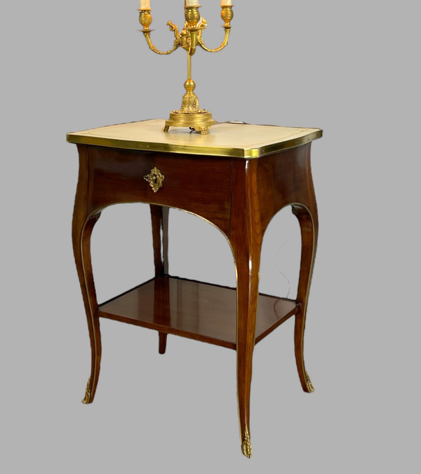 LOUIS XV STYLE LIVING ROOM SIDE TABLE STAMPED “J.VAITTY” IN WALNUT