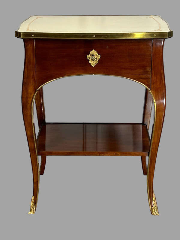 LOUIS XV STYLE LIVING ROOM SIDE TABLE STAMPED “J.VAITTY” IN WALNUT