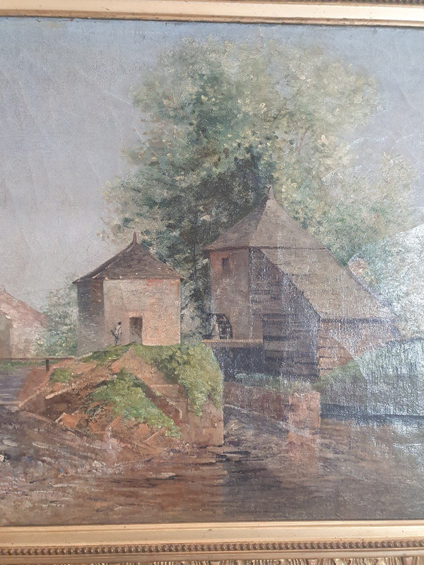 Jules Lacoste (1834-1893), Paysage Au Moulin , Huile Sur Toile, XIX°.