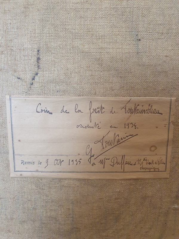 Gustave Fontaine , Corner Of The Forest Of Fontainebleau , Oil On Canvas , 1934 .
