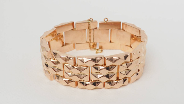 Bracciale Tank anni '40 in oro rosa