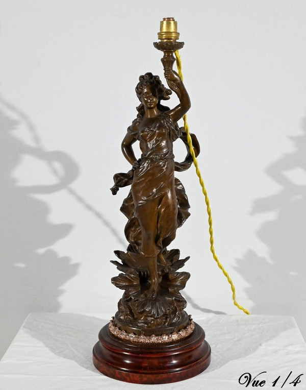 “Amphitrite” Regulate Lamp, signed Ch.Lévy - Late 19th century