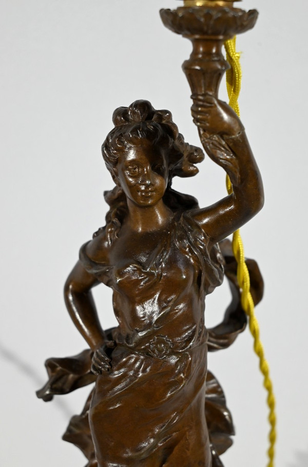 “Amphitrite” Regulate Lamp, signed Ch.Lévy - Late 19th century