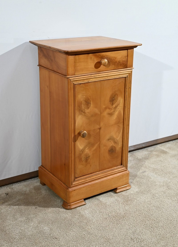 Bedside table in solid cherry and veneer – 1900